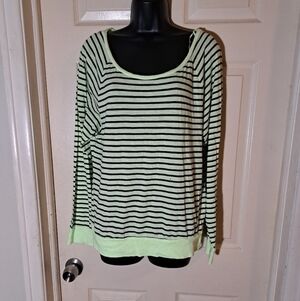 Pink striped long sleeve T-shirt size large